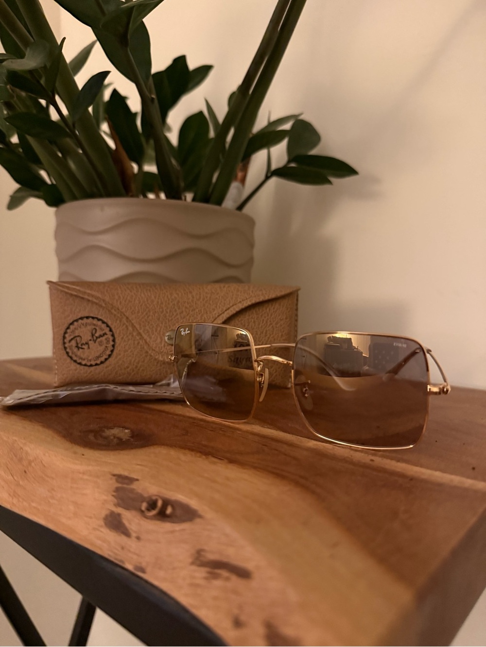 Ray-Ban RB1971 Evolve Gold Metal Frame with Dar Grey Mirror Lenses Sunglasses